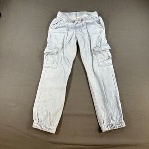Cat & Jack Girls Light Wash Denim Cargo Pants Joggers Blue Size M 8